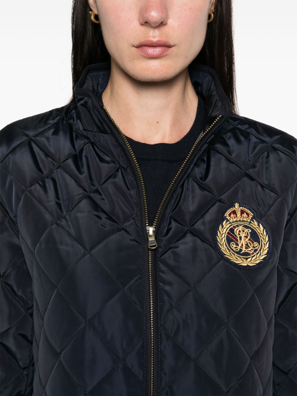 Get the best online deals Lauren Ralph Lauren logo-patch jacket Women