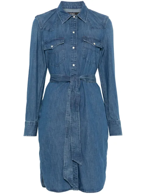 Robe en jean à coupe mi-longue - Lauren Ralph Lauren - Modalova