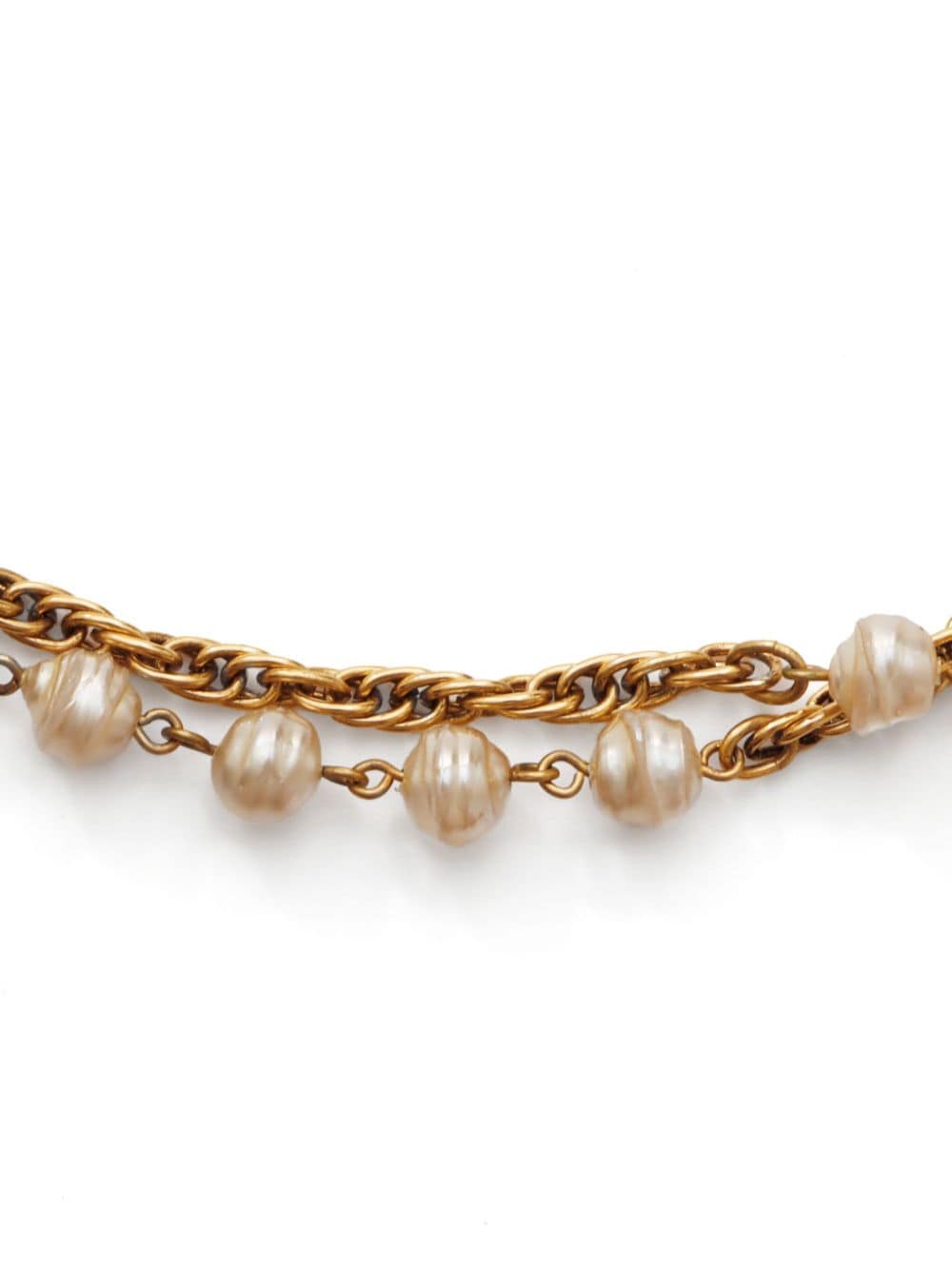 CHANEL Pre-Owned 1990s pearl chain necklace - Goud