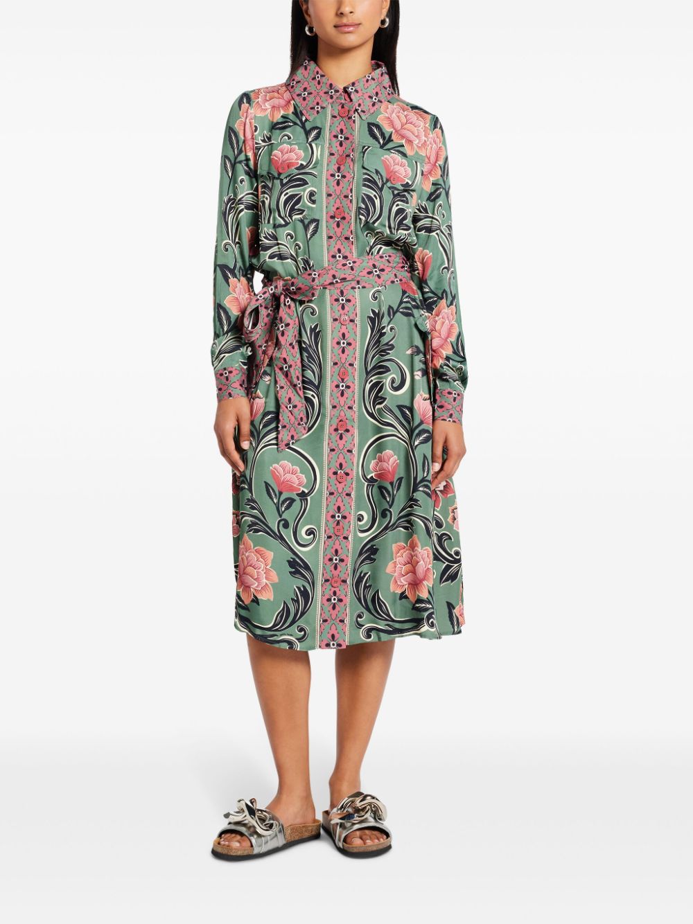 FARM Rio floral-print midi dress - Groen