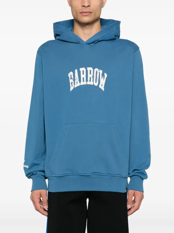 BARROW logo-print Hoodie | Blue | FARFETCH JO