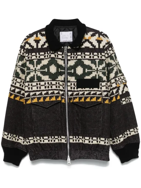 sacai fair isle-print jacket