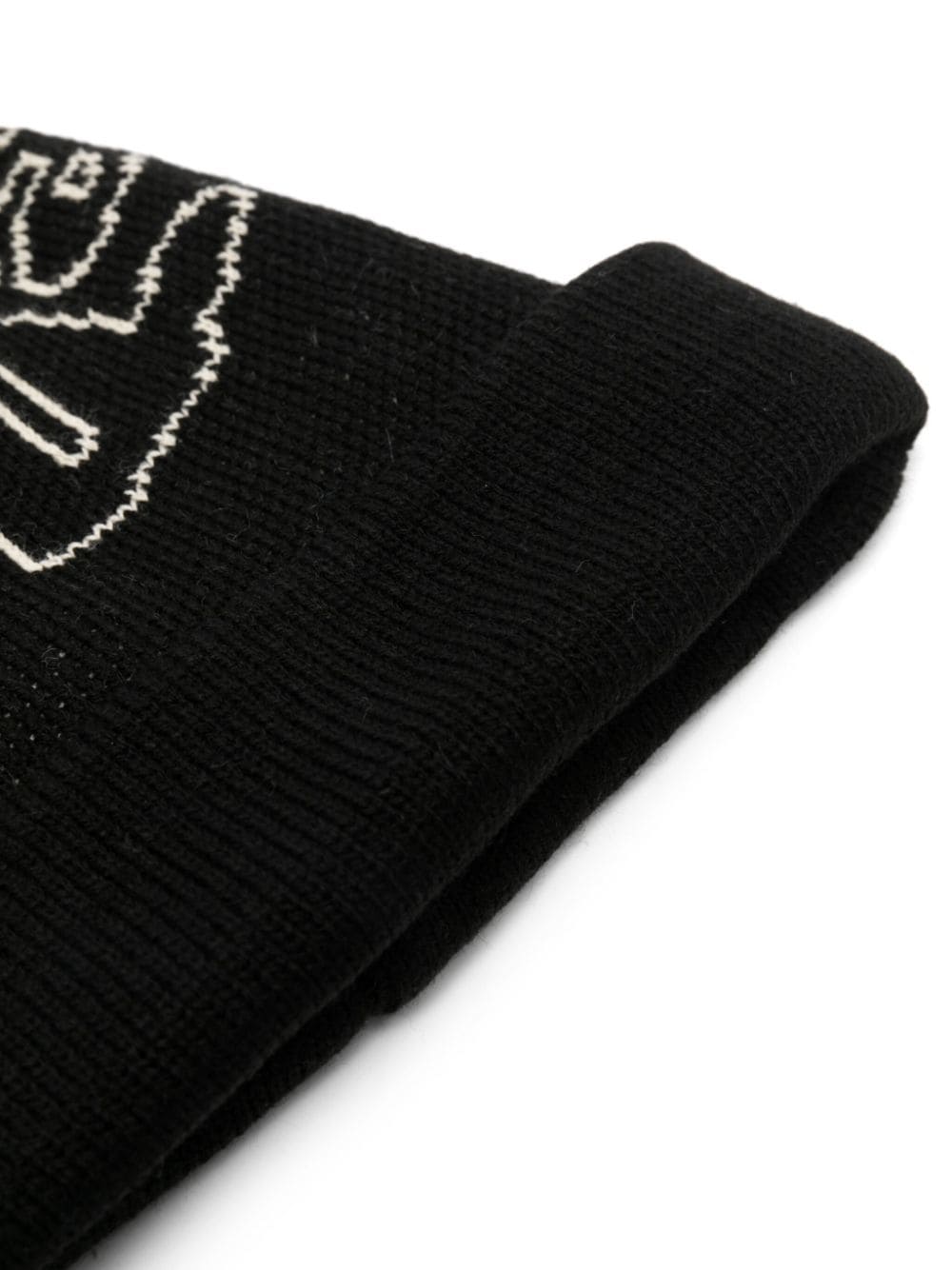 Shop Comme Des Garçons Shirt Intarsia-knit Beanie Hat In Black