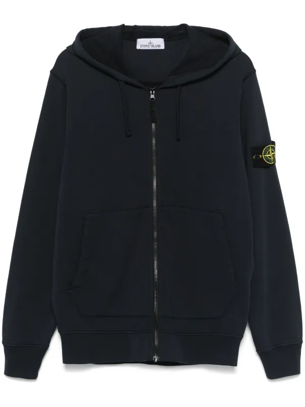 Stone Island Cotton Hoodie Blue FARFETCH UK