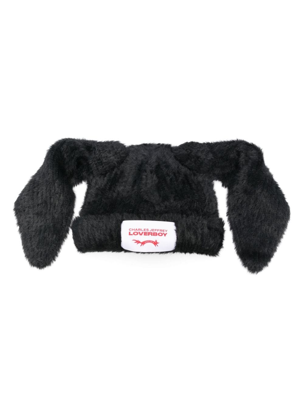 Shop Charles Jeffrey Loverboy Fluffy Chunky Rabbit Beanie In Black