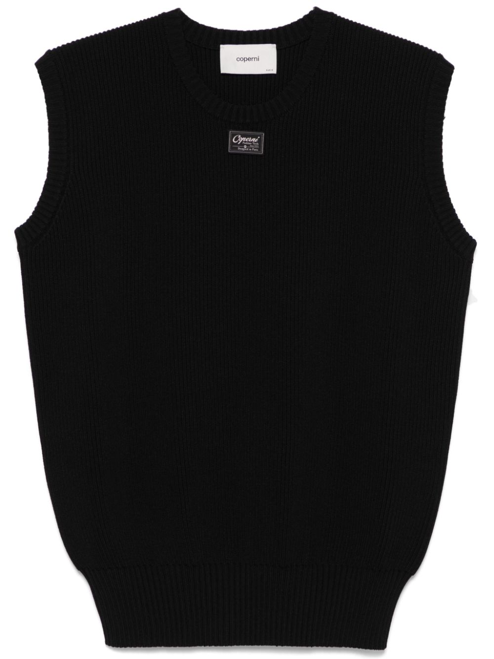 sleeveless fine-knit top