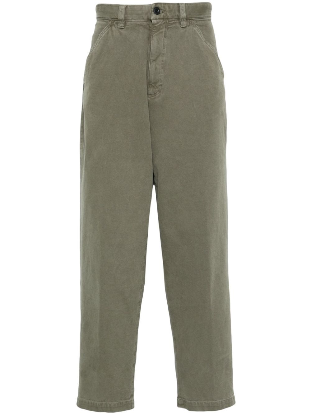 Shop Incotex Tapered Trousers In Green