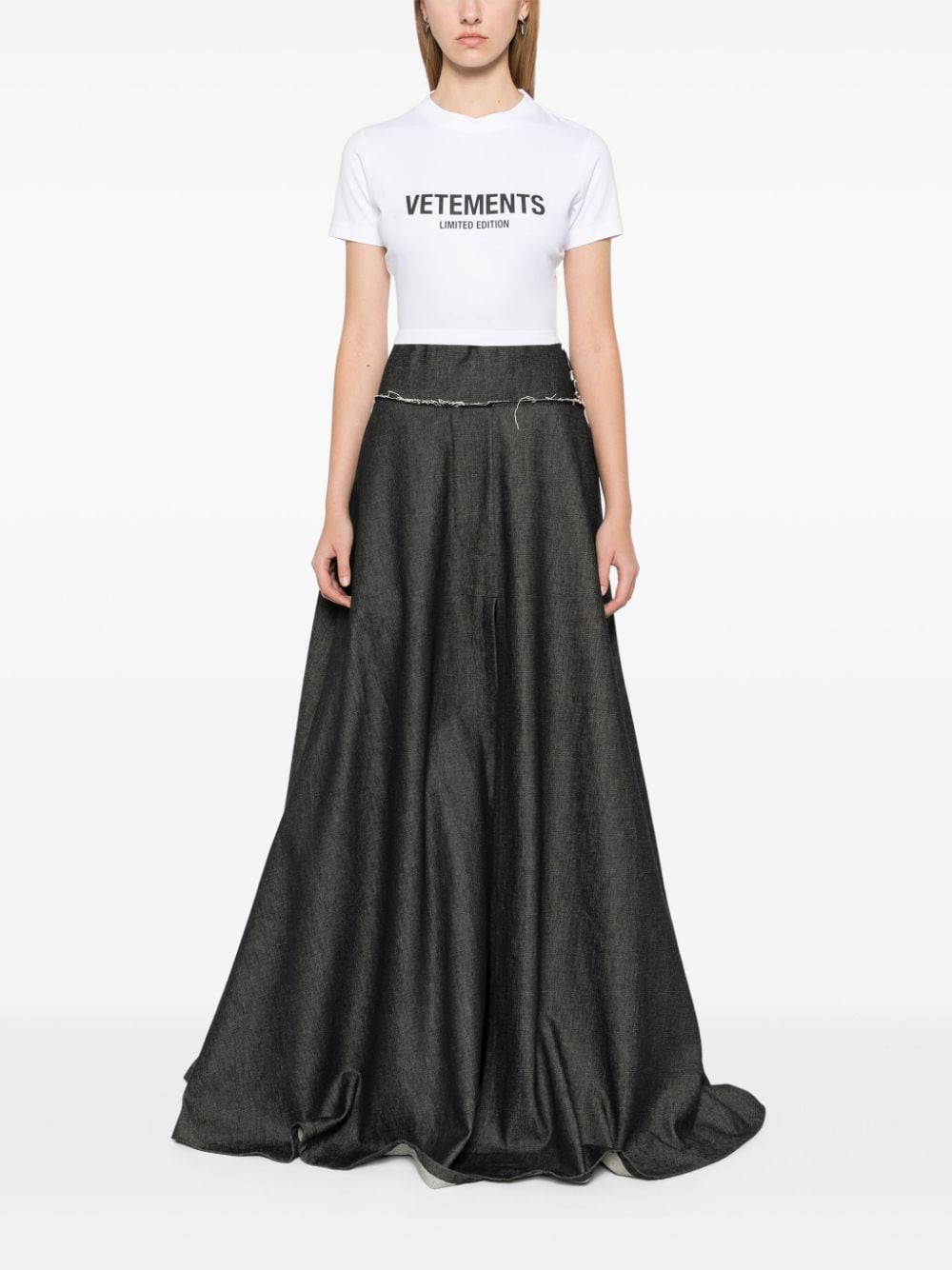 VETEMENTS Cropped T-shirt met logoprint - Wit