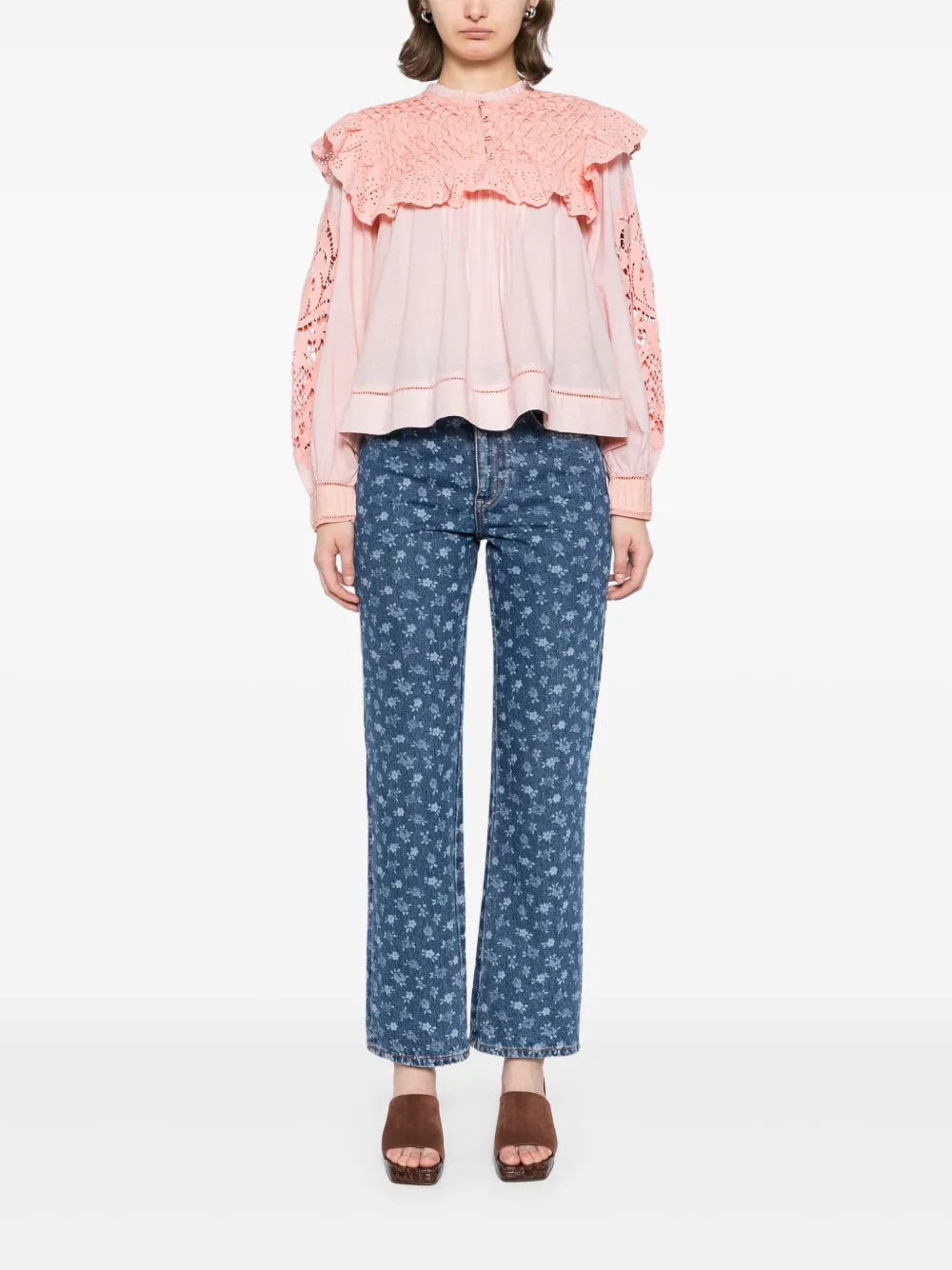 FARM Rio Rose Honeycomb blouse - Roze