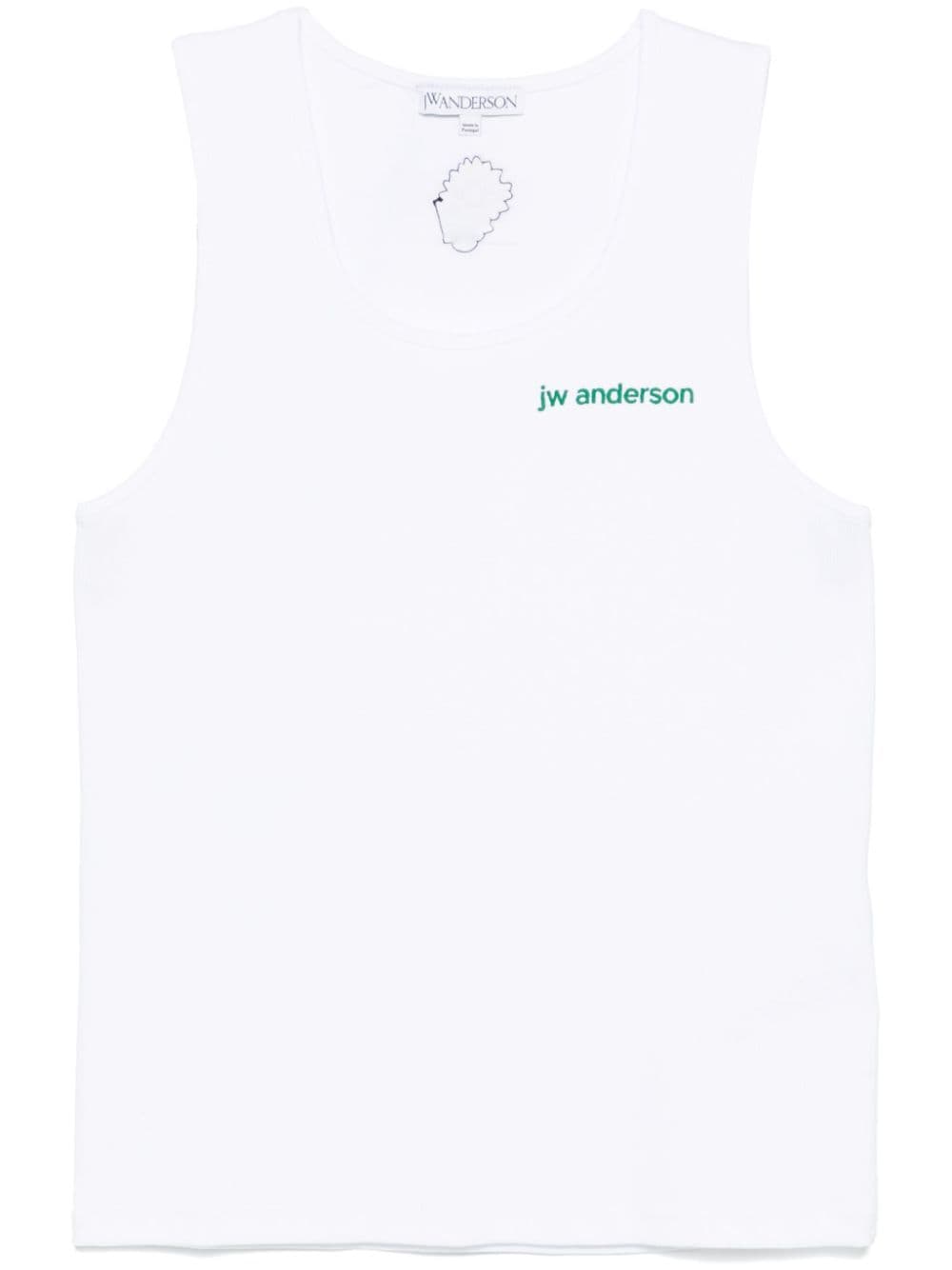 Shop Jw Anderson Logo-embroidered Tank Top In White