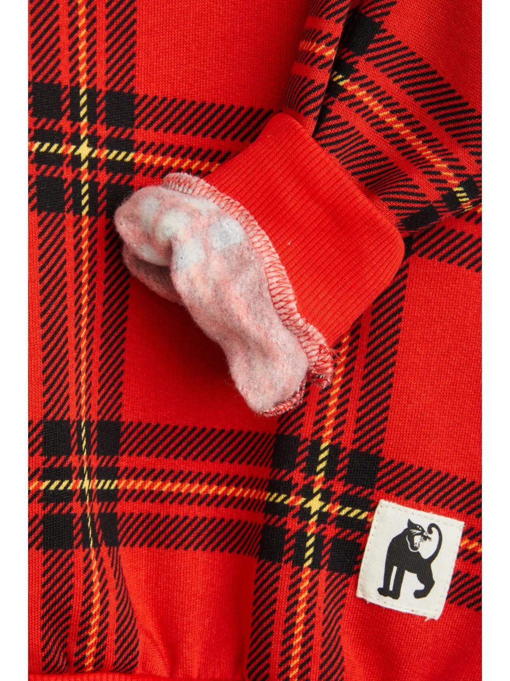 Mini Rodini Geruite sweater Rood