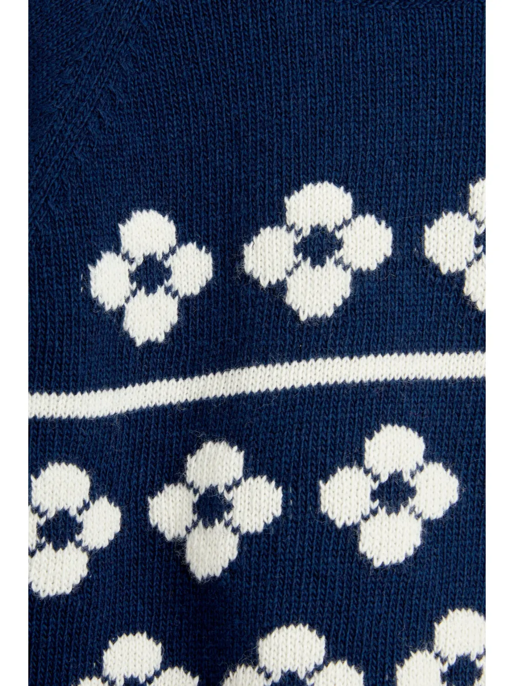 Mini Rodini Gebreide trui met bloemenpatroon Blauw