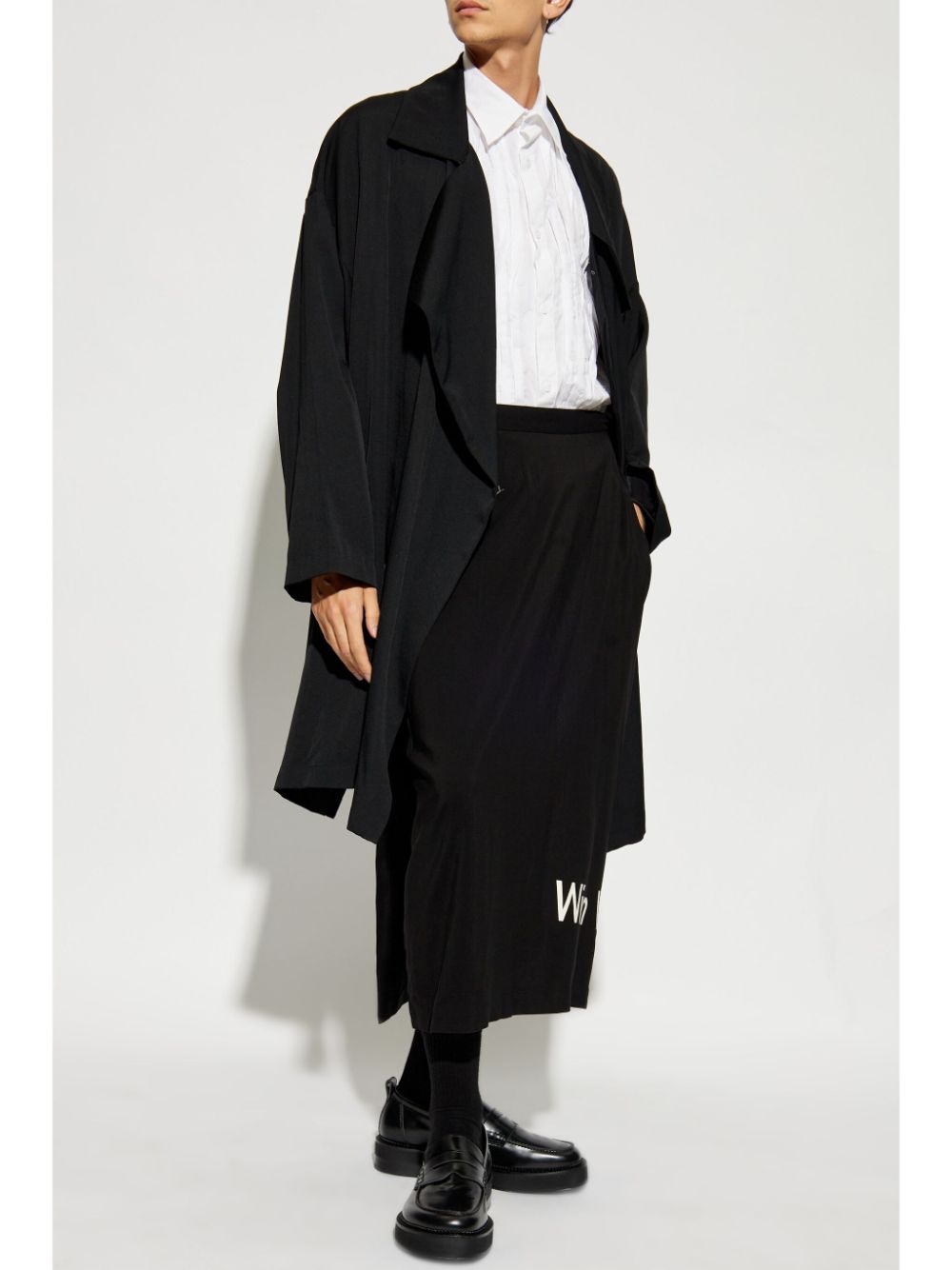 Yohji Yamamoto text-print skirt - Zwart