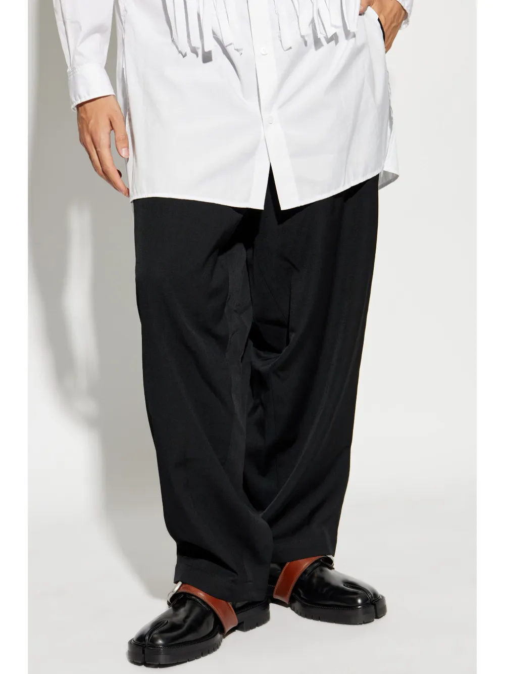 Yohji Yamamoto Wollen broek Zwart