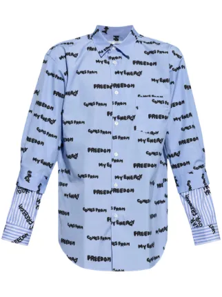 Comme Des Garçons Shirt スローガン シャツ | ブルー | FARFETCH JP