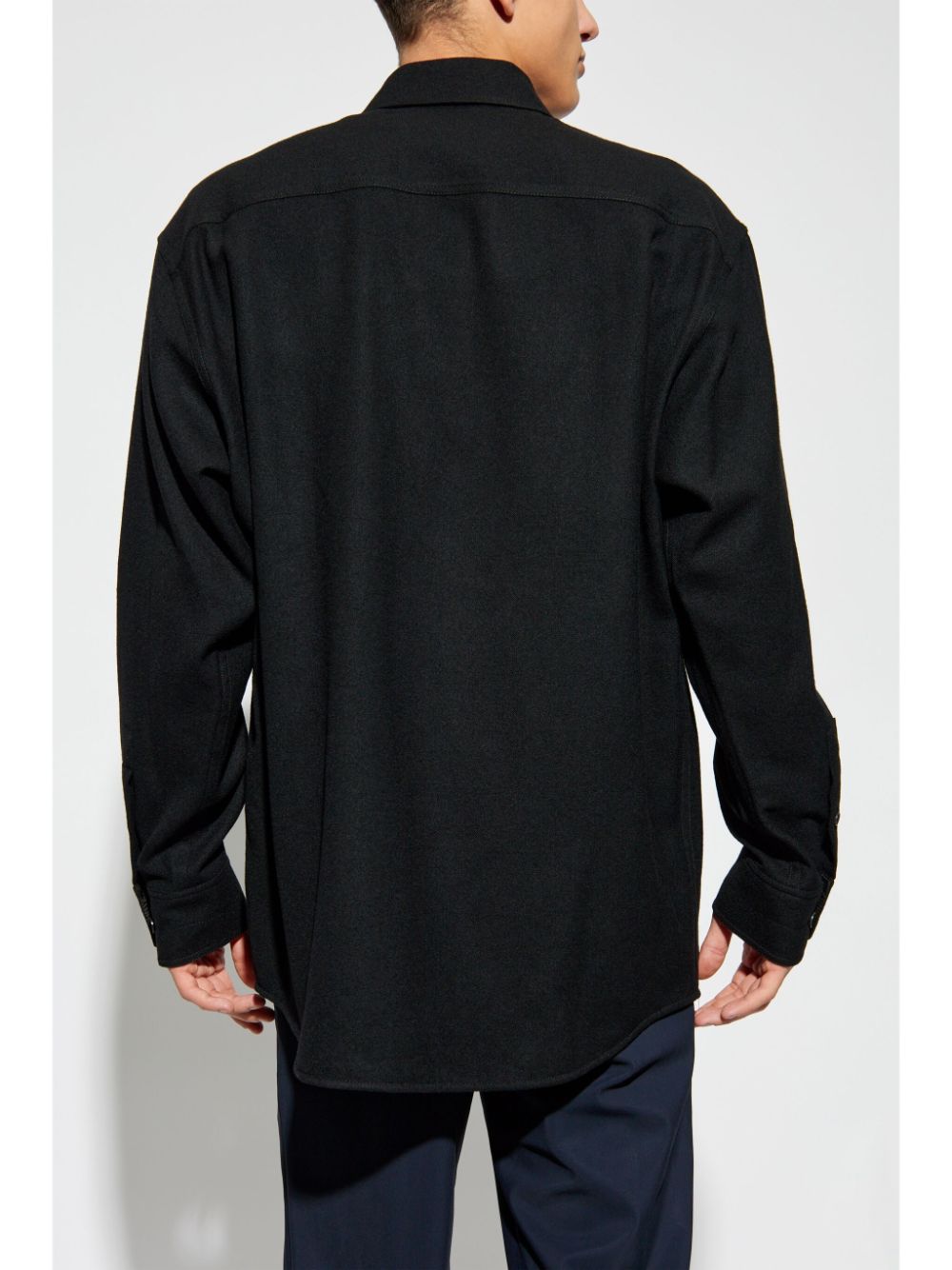 Shop Lemaire Long-sleeve Buttoned Jacket In Black