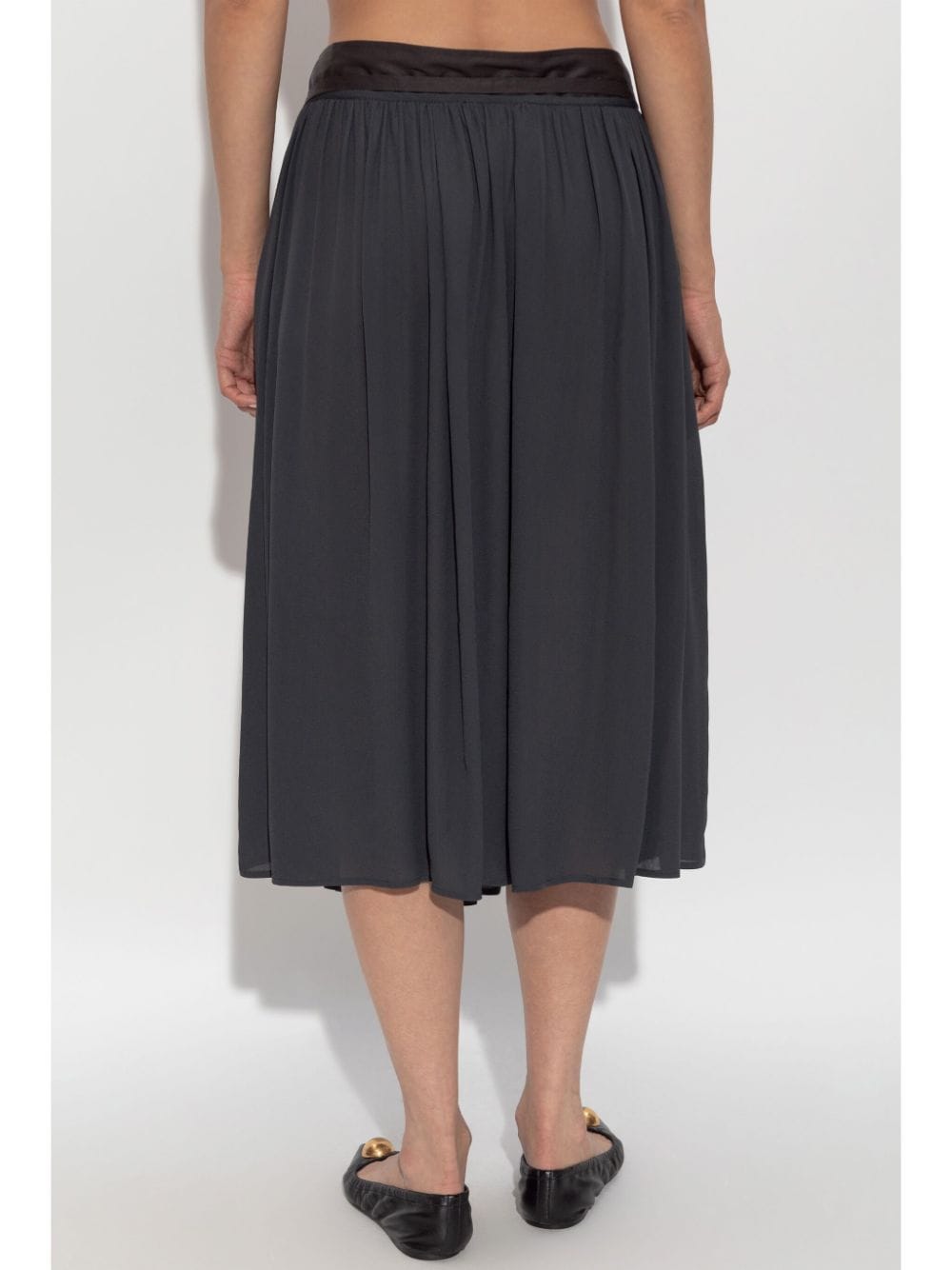 Shop Lemaire Pleated Skirt In Grey