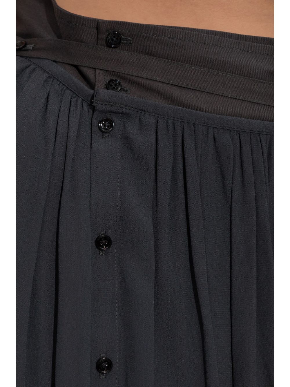 Shop Lemaire Pleated Skirt In Grey