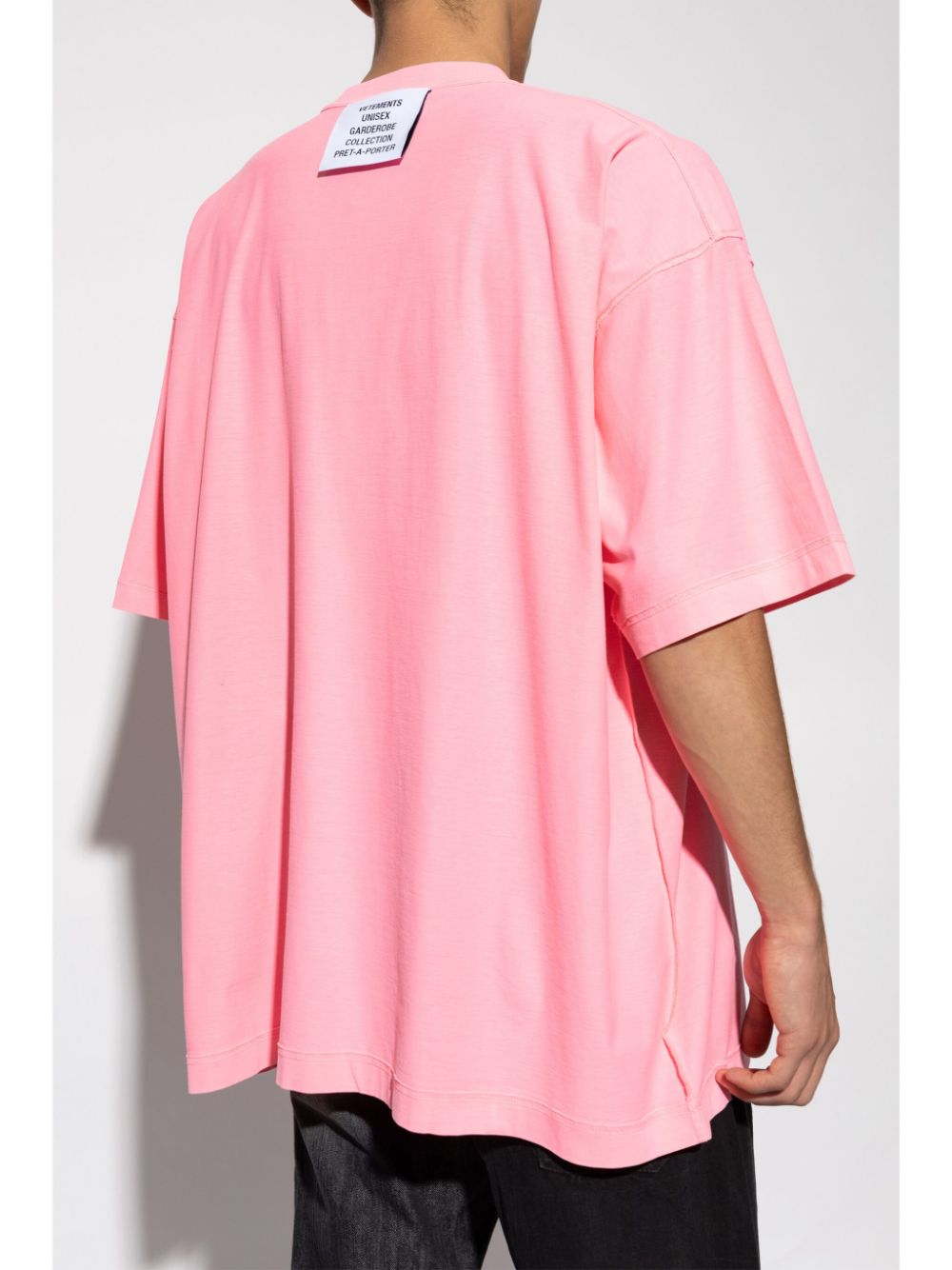 Shop Vetements Logo Embroidered T-shirt In Pink