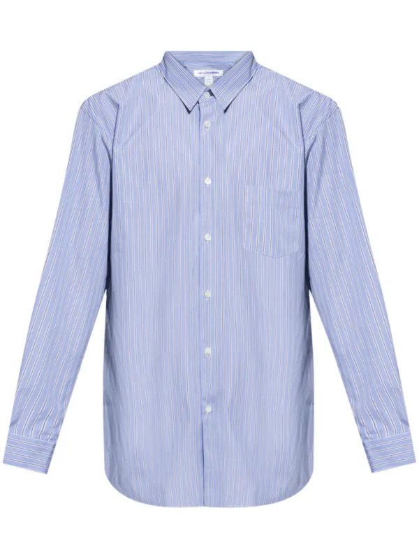 Comme Des Garçons Shirt ストライプ ボタンシャツ | ブルー | FARFETCH JP