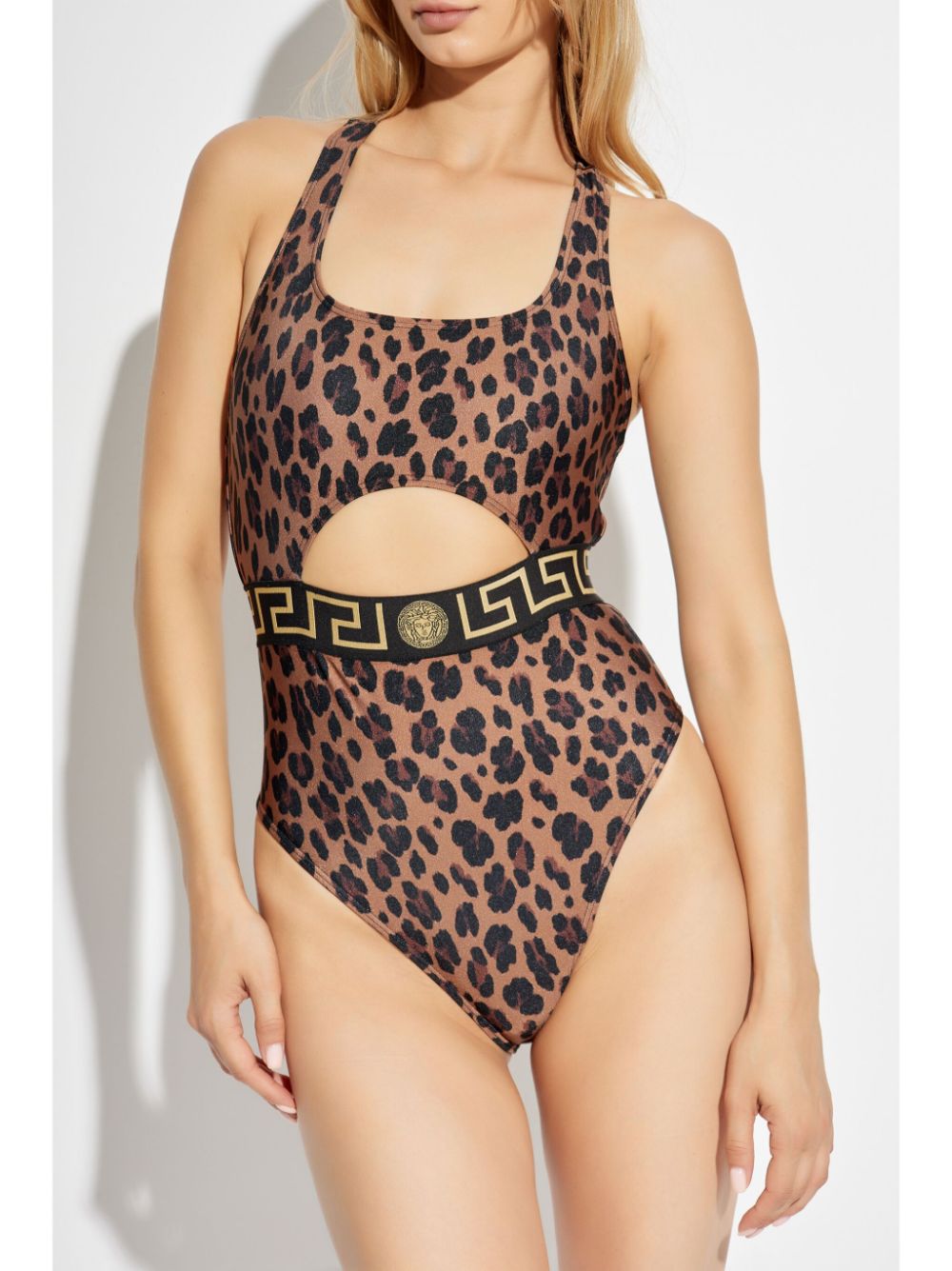 Versace Greca detailing one-piece - Beige