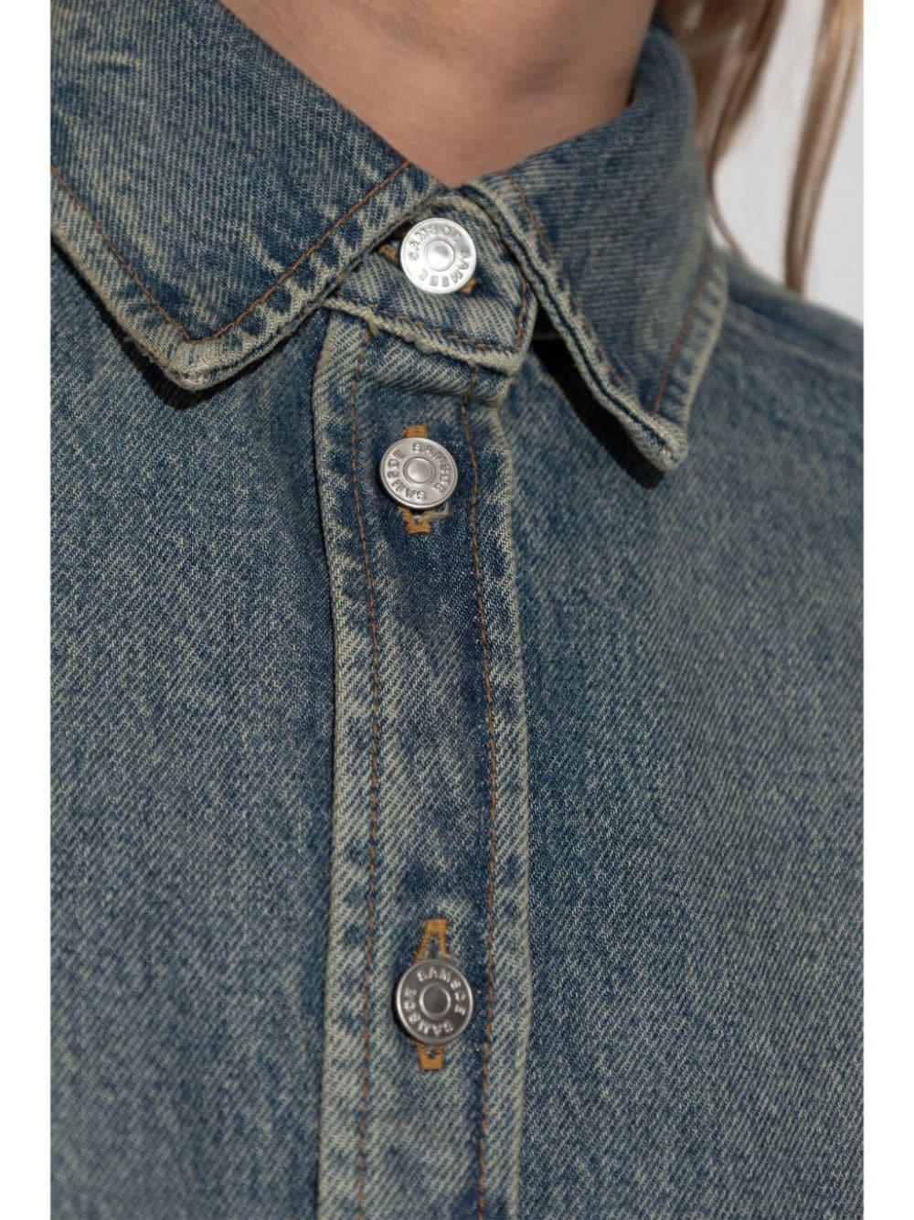 Shop Samsoe & Samsoe Salea Denim Shirt In Blue