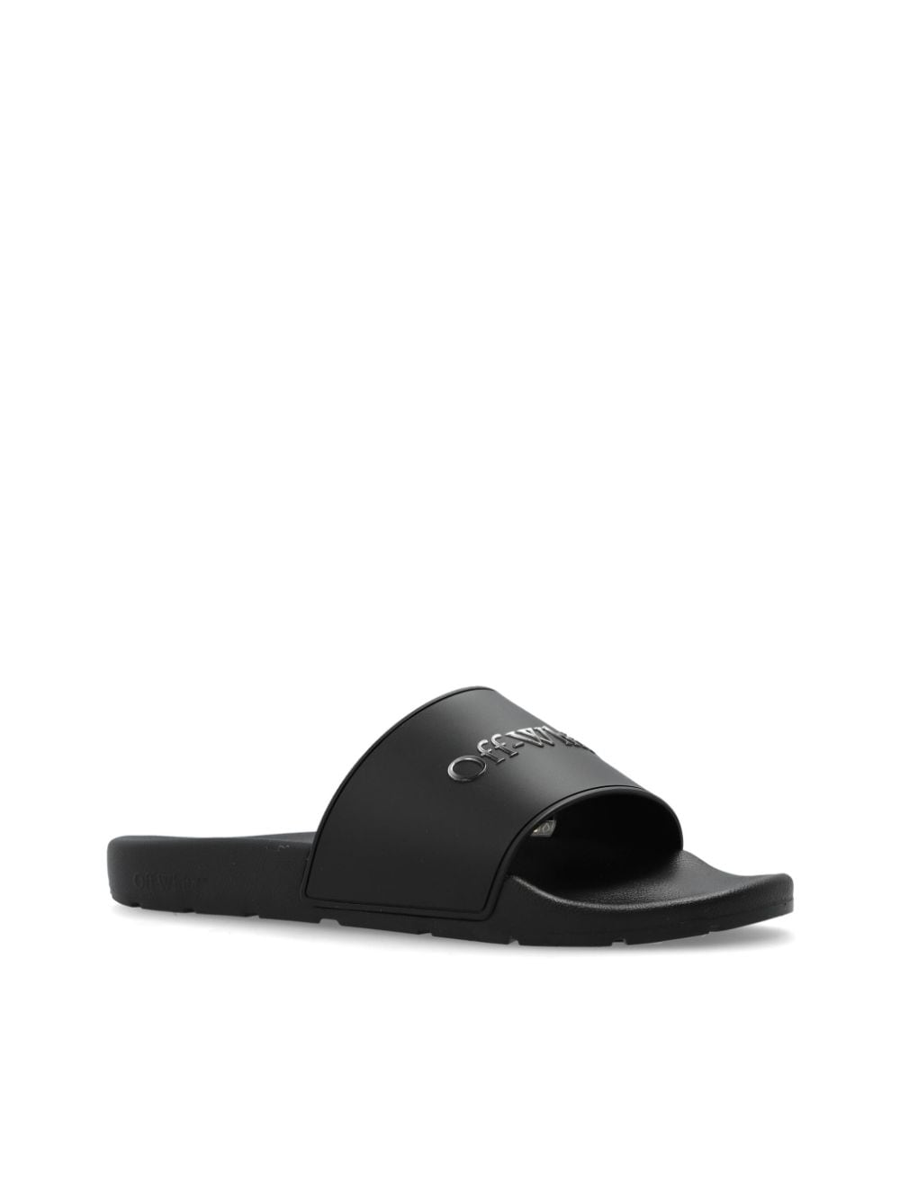 Shop Off-white Logo Slides In Black