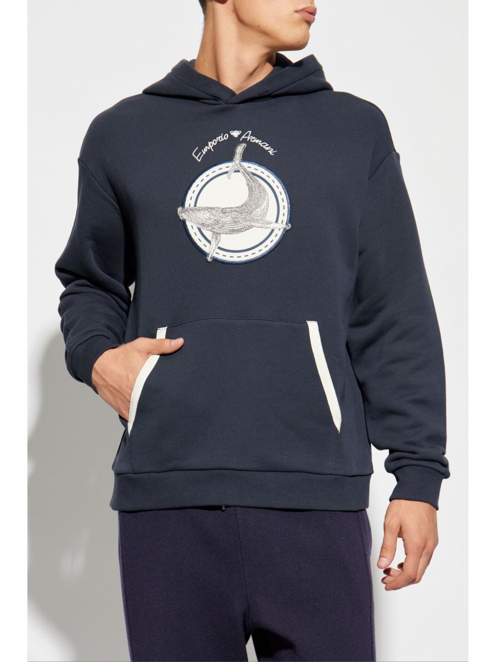 Emporio Armani logo-patch hoodie Men