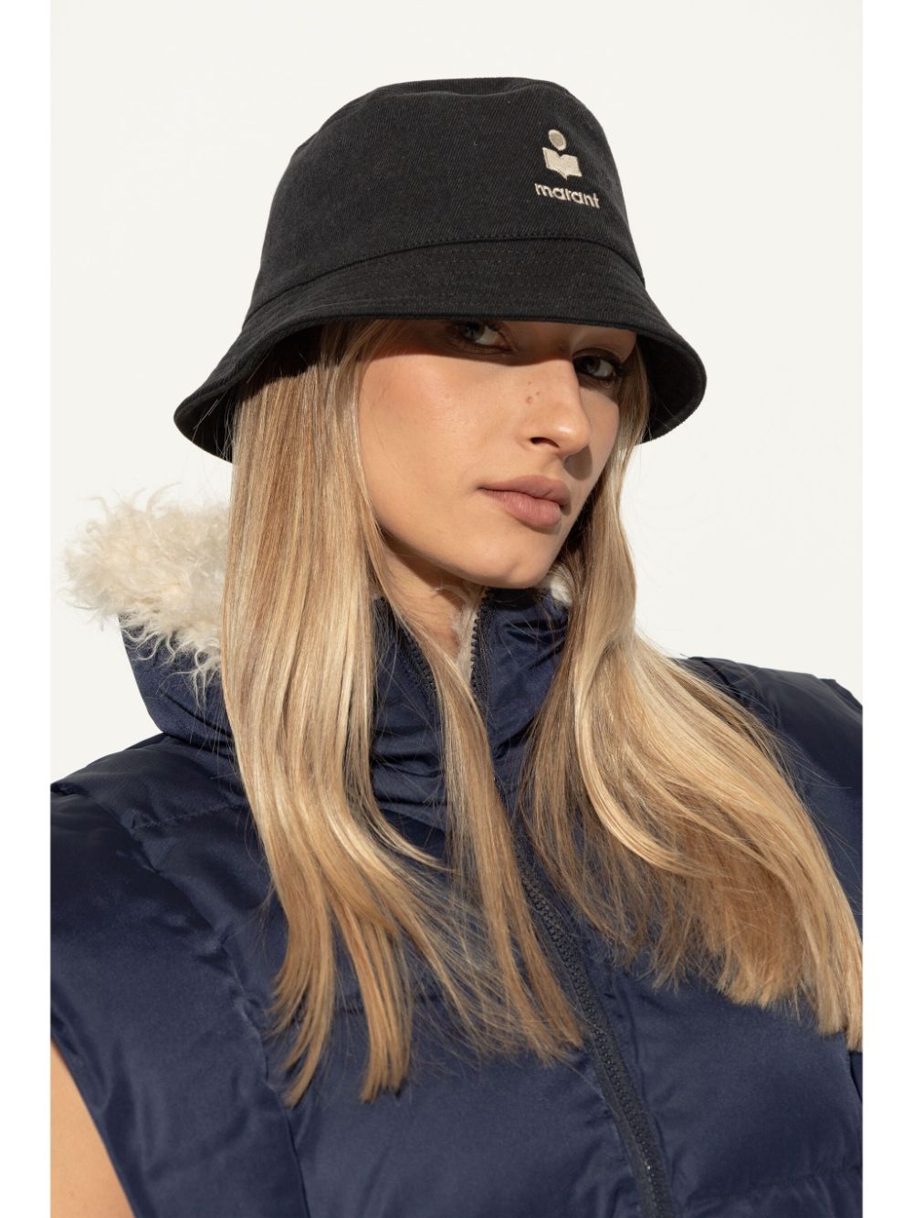 ISABEL MARANT logo patch bucket hat - Zwart