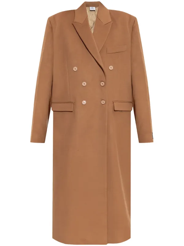 VETEMENTS Manteau Croisé En Laine Tons Neutres FARFETCH FR