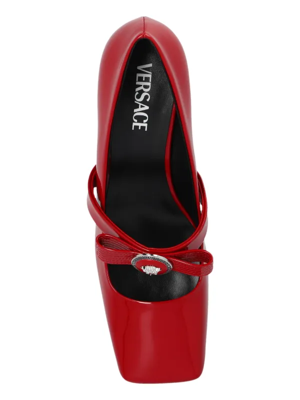 Versace Gianni Ribbon 55mm Pumps | Red | FARFETCH