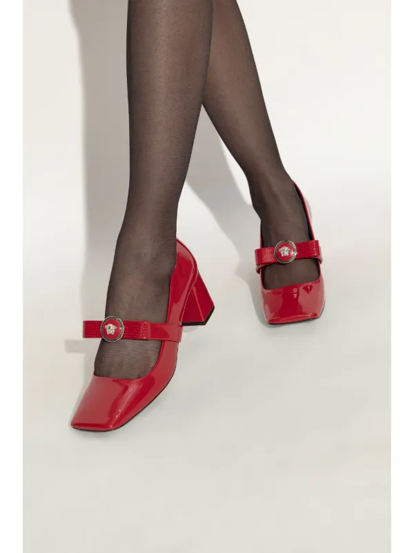 Versace Gianni Ribbon 55mm Pumps | Red | FARFETCH