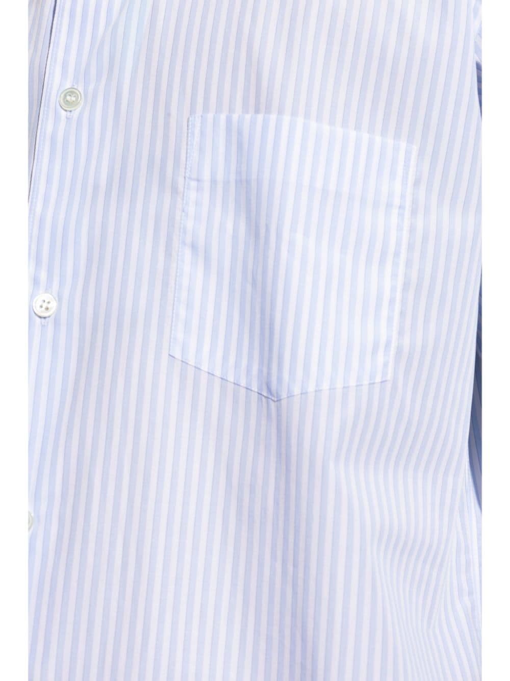 Shop Comme Des Garçons Shirt Striped Long-sleeve Shirt In Blue