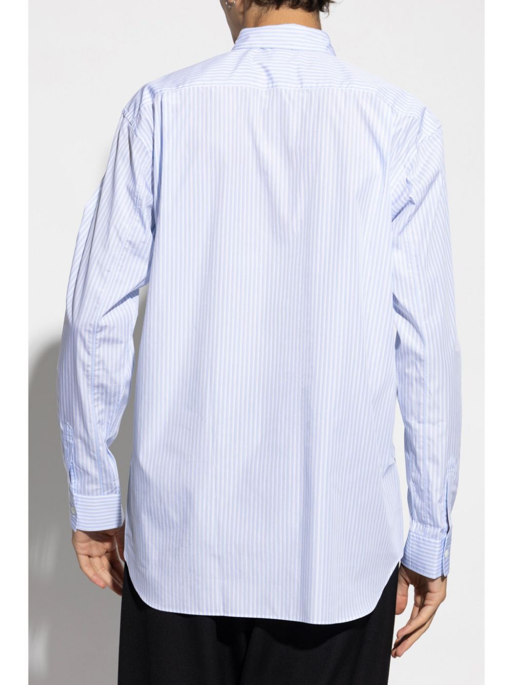 Shop Comme Des Garçons Shirt Striped Long-sleeve Shirt In Blue