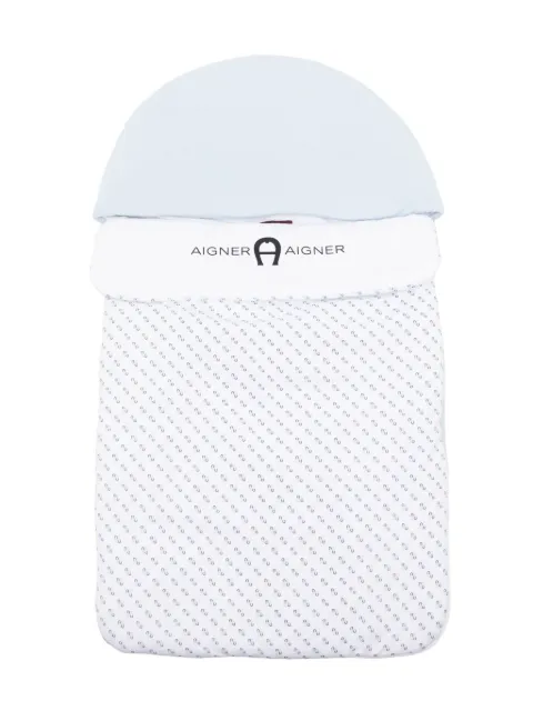 Aigner Kids logo-print Pima cotton baby nest