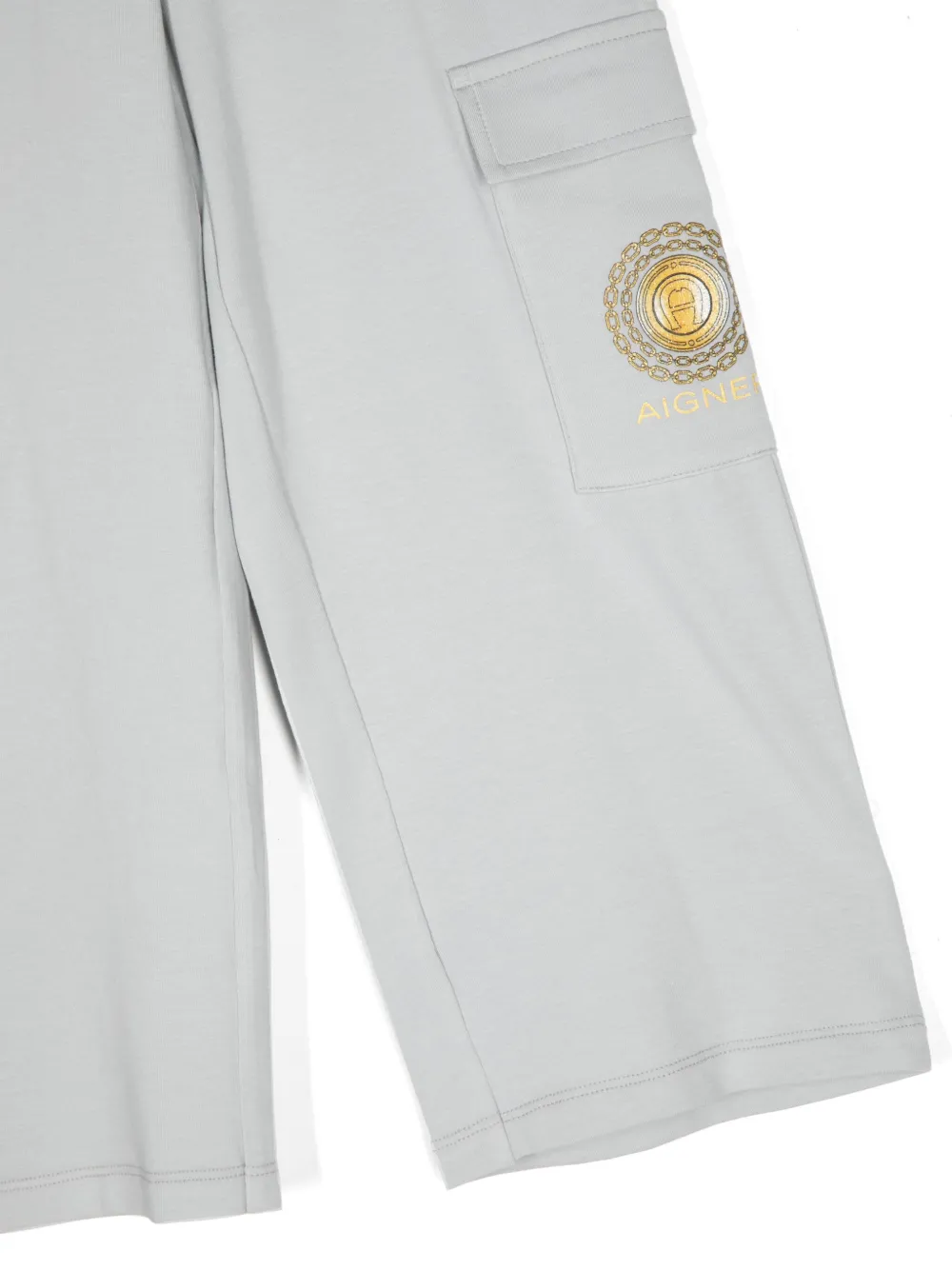 Aigner Kids Cargo joggingbroek met logoprint Blauw