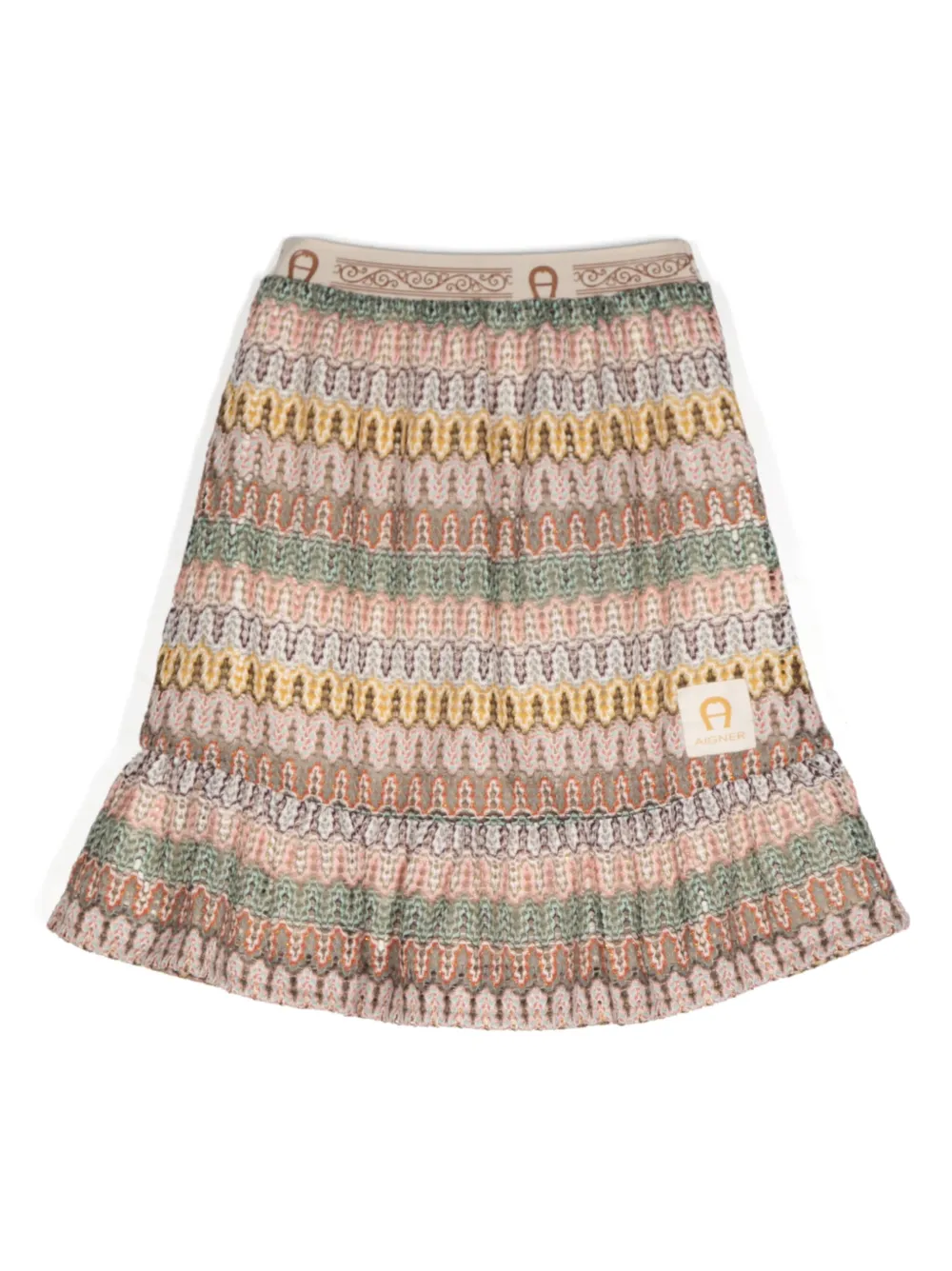 Shop Aigner Fancy-knitted Skirt In Brown