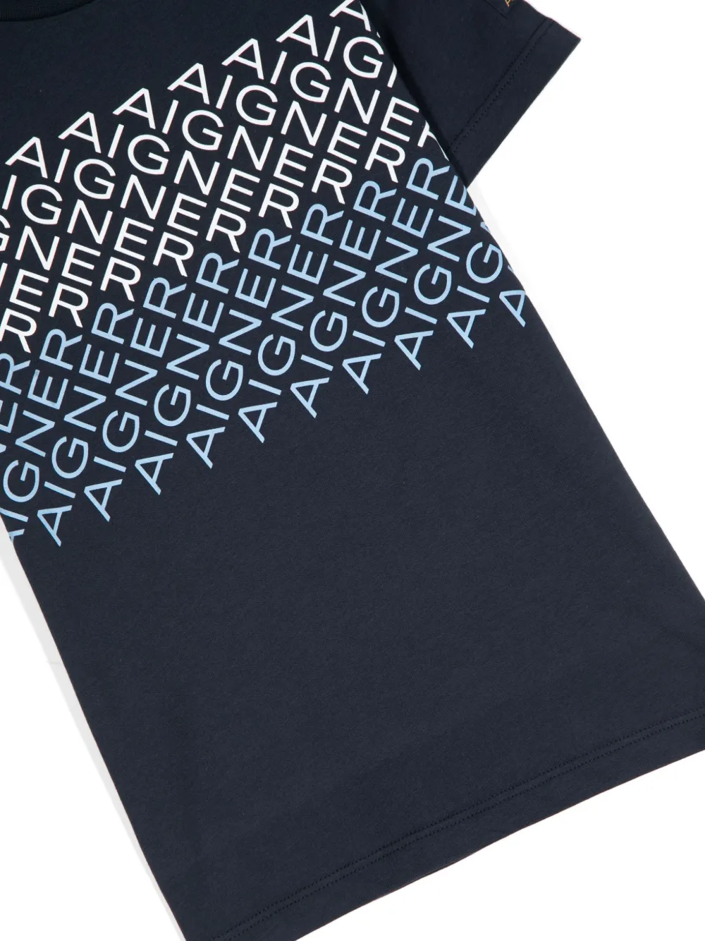 Shop Aigner Logo-print Cotton T-shirt In Blue