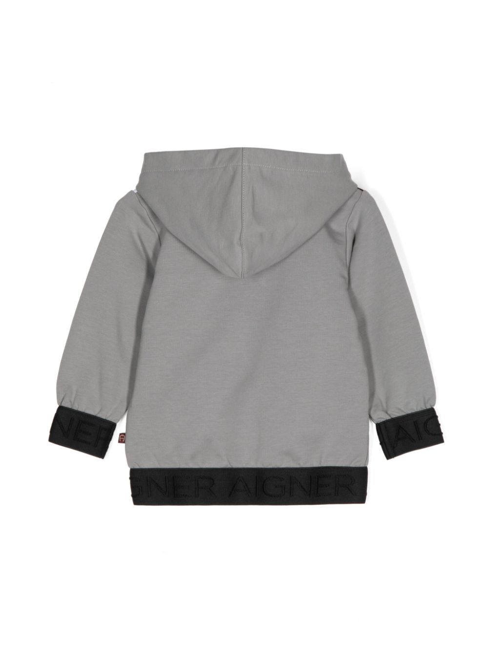 Aigner Kids logo-embroidered hooded jacket - Grey