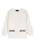Aigner Kids logo-print jersey sweatshirt - Neutrals