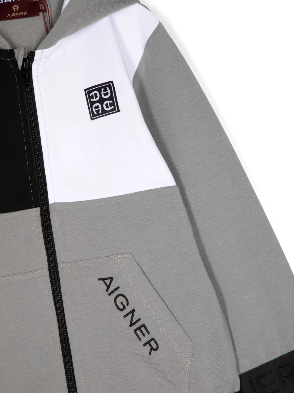 AIGNER EMBROIDERED-LOGO HOODED JACKET