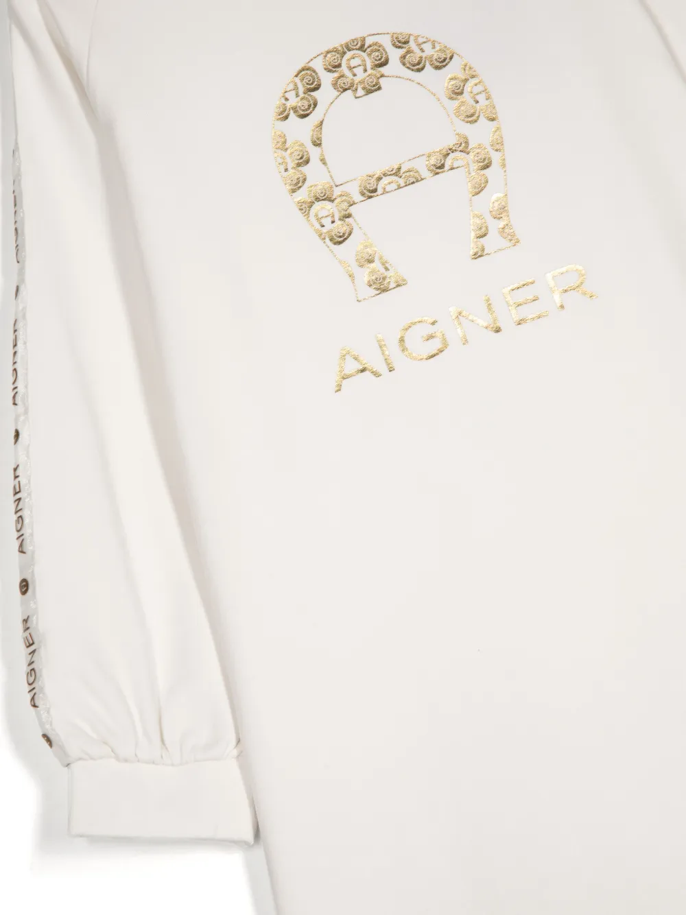 Aigner Kids Jurk met logoprint Wit