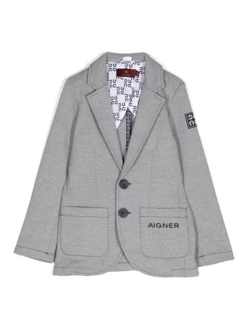 Aigner Kids logo-embroidered blazer
