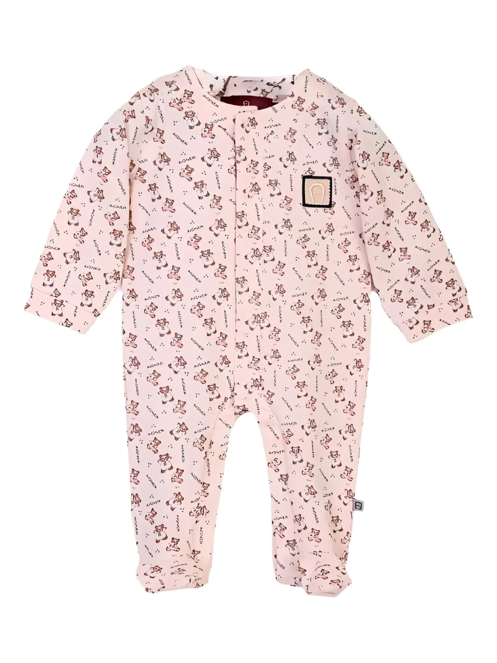 Aigner Kids teddy-print cotton romper - ピンク Aigner Kids teddy-print cotton romper - ピンク
