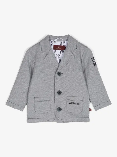 Aigner Kids logo-embroidered blazer