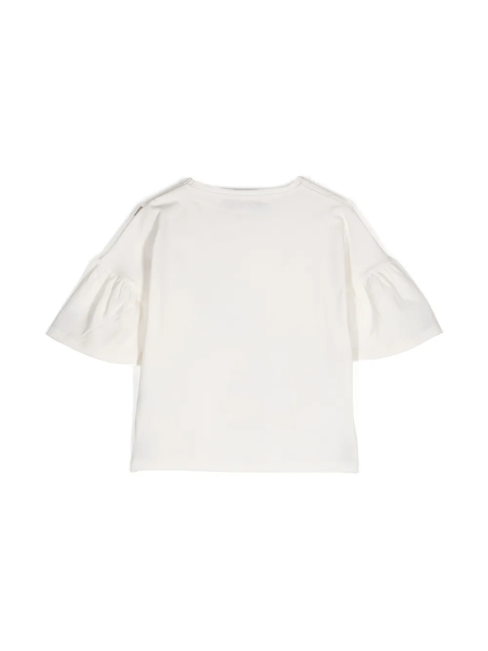 Aigner Kids T-shirt met pofmouwen en print - Beige