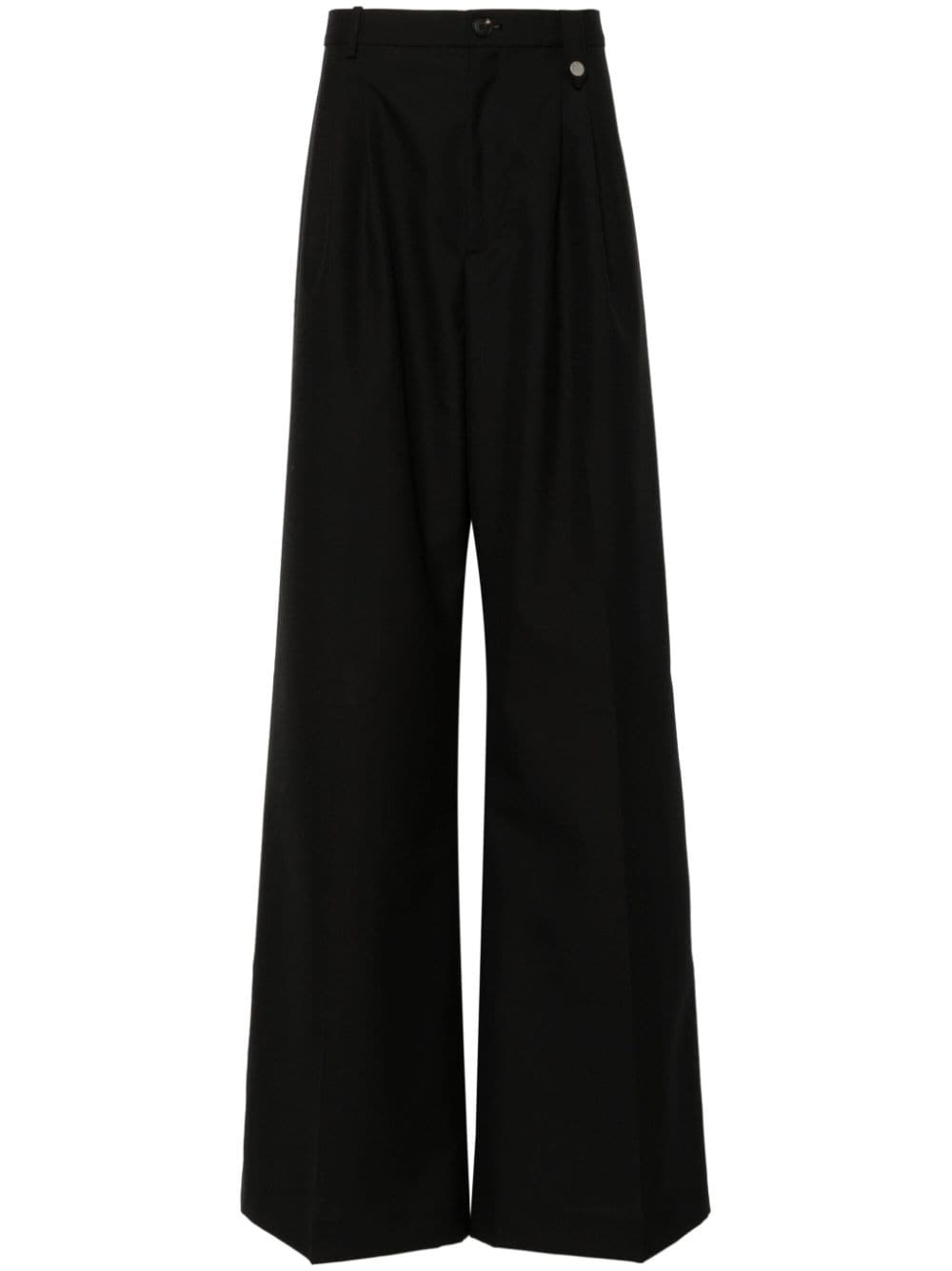 Shop Egonlab Wide-leg Trousers In Black