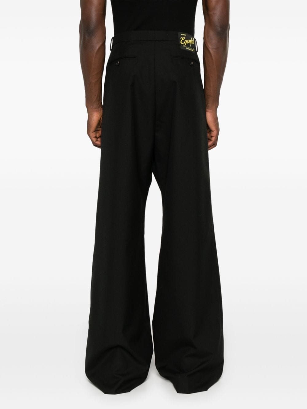 Shop Egonlab Wide-leg Trousers In Black