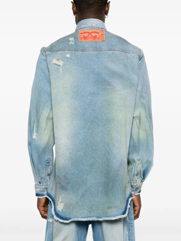 EGONlab. ダメージ シャツ | ブルー | FARFETCH JP