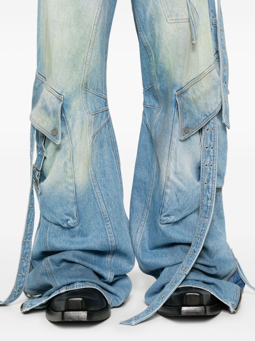 Shop Egonlab Distressed Jeans In Blue